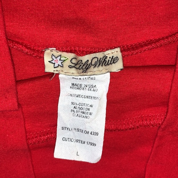 L Red Lily White High Waist Bodycon Mini Skirt - Picture 5 of 12